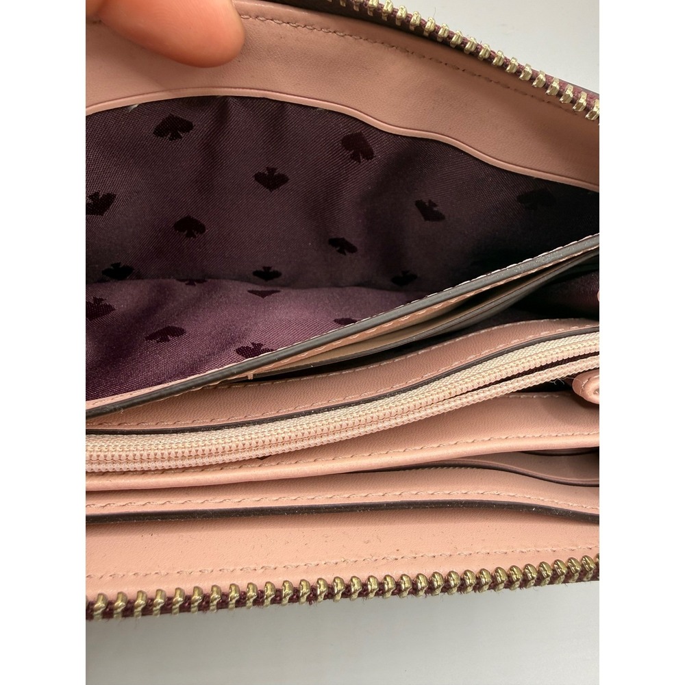 KATE SPADE Staci Colorblock Large Continental Wallet, Deep Red and Blush Pink - Picture 10 of 13